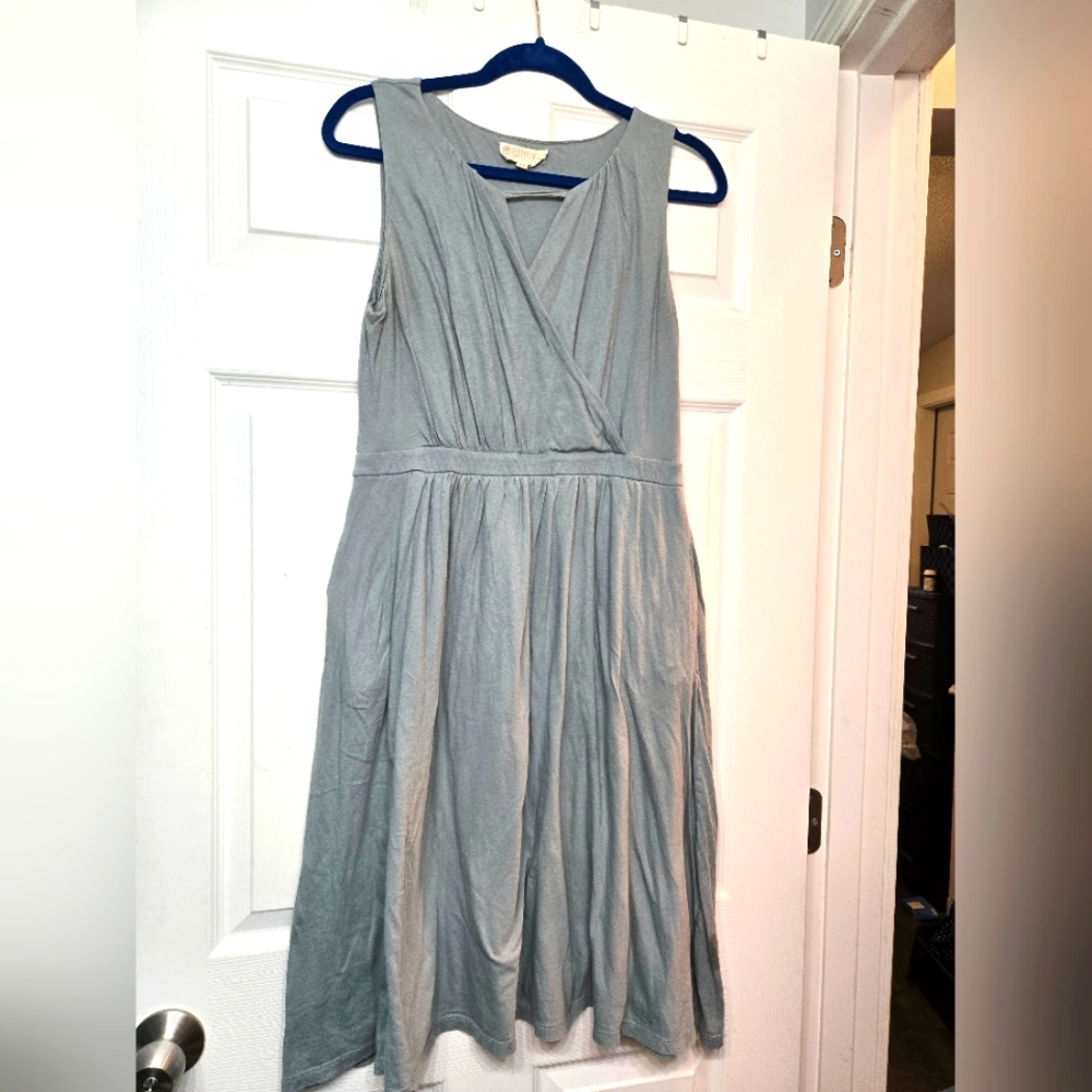 Synergy Organic Clothing Teal Blue/Gray Midi Dress